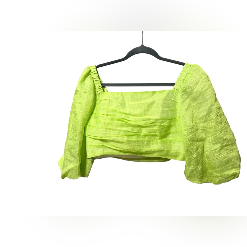 Sandro Blonville Crop Top in Anis Green Size XS - Picture 4 of 10